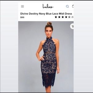 Lou Lou’s Divine lace crochet overlay dress, size small